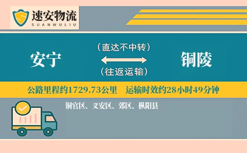 安宁到铜陵货运公司