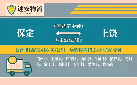 保定到上饶货运公司
