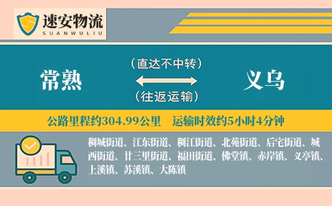 常熟到义乌货运公司