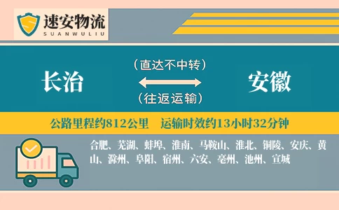 长治到安徽货运公司