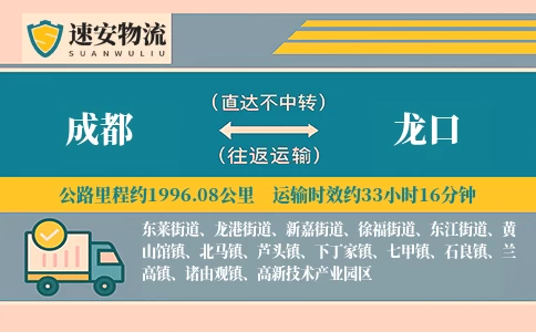 成都到龙口货运公司
