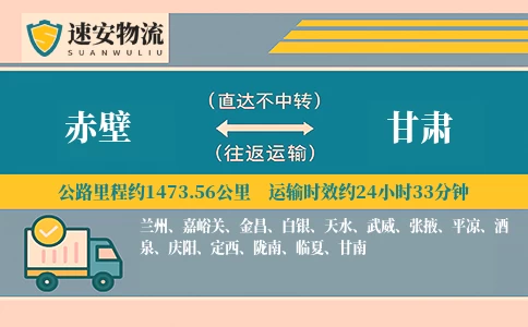 赤壁到甘肃货运公司