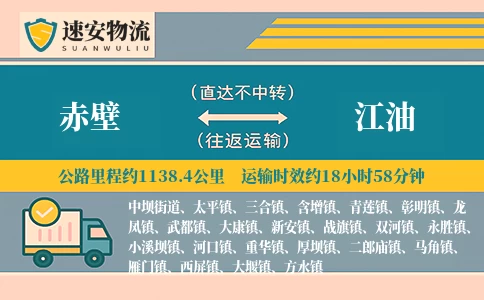 赤壁到江油货运公司