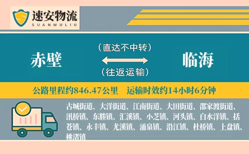 赤壁到临海货运公司
