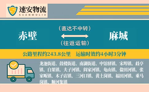 赤壁到麻城货运公司