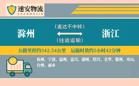 滁州到浙江货运公司