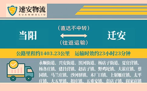 当阳到迁安货运公司