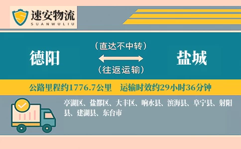 德阳到盐城货运公司
