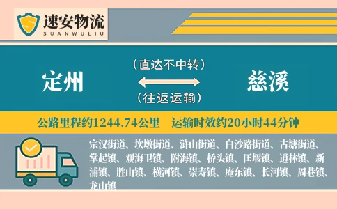 定州到慈溪货运公司