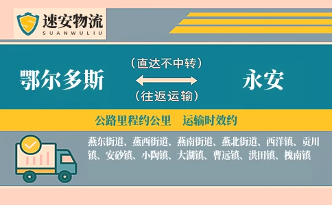 鄂尔多斯到永安货运公司