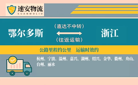 鄂尔多斯到浙江货运公司
