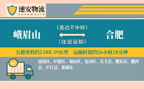 峨眉山到合肥货运公司