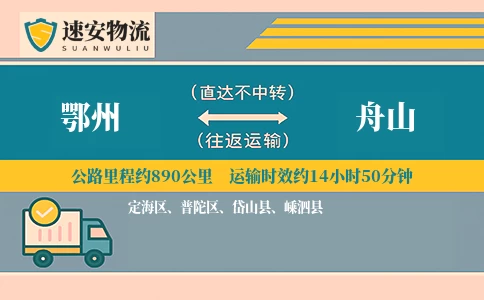 鄂州到舟山货运公司