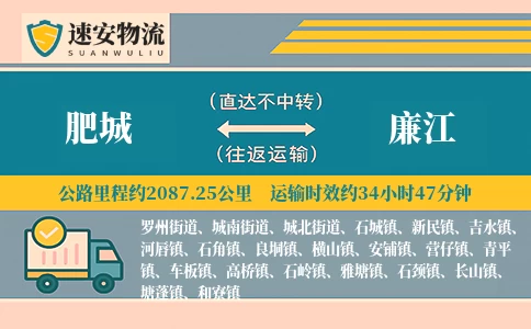 肥城到廉江货运公司