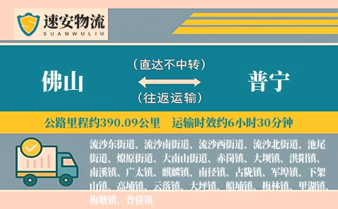 佛山到普宁货运公司