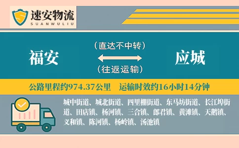福安到应城货运公司