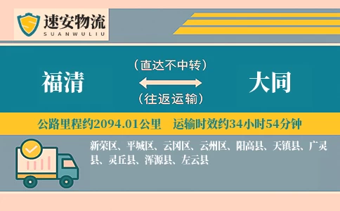 福清到大同物流公司