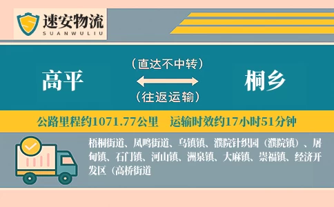 高平到桐乡货运公司