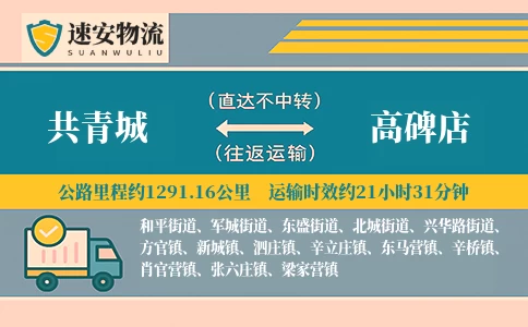 共青城到高碑店货运公司