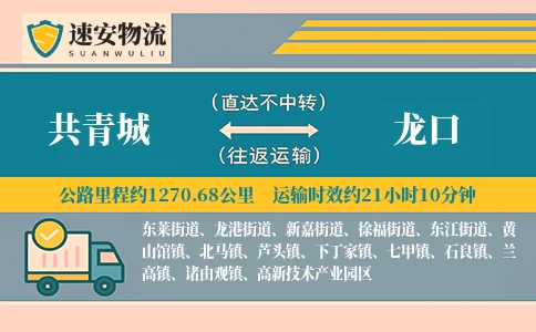共青城到龙口货运公司