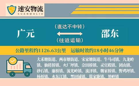 广元到邵东货运公司