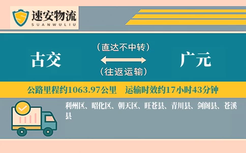 古交到广元货运公司