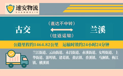 古交到兰溪货运公司