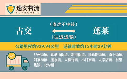 古交到蓬莱物流公司
