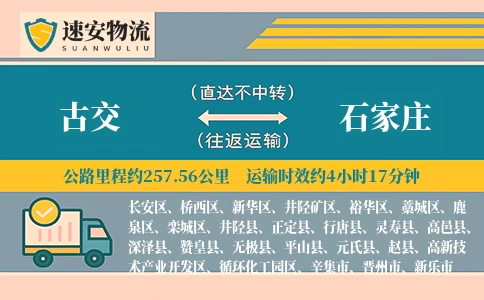 古交到石家庄货运公司