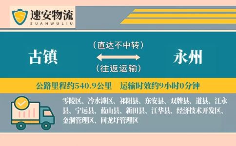 古镇到永州货运公司