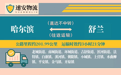 哈尔滨到舒兰货运公司