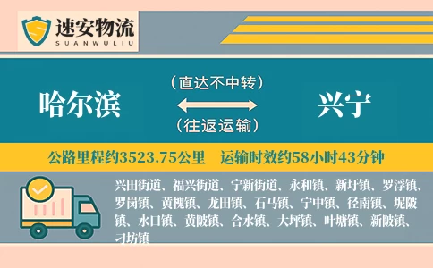 哈尔滨到兴宁货运公司