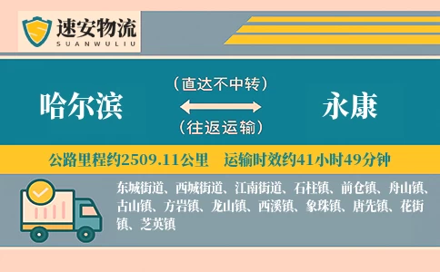 哈尔滨到永康货运公司