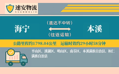 海宁到本溪货运公司