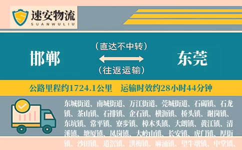 邯郸到东莞货运公司