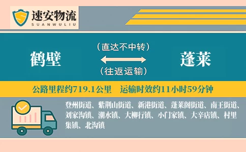 鹤壁到蓬莱货运公司