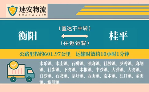 衡阳到桂平货运公司