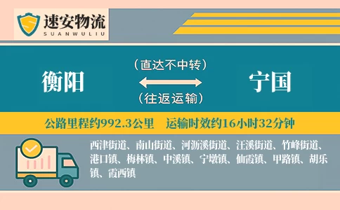 衡阳到宁国货运公司