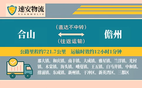 合山到儋州货运公司