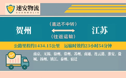 贺州到江苏货运公司