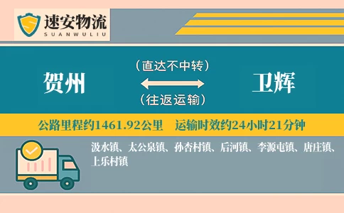贺州到卫辉货运公司