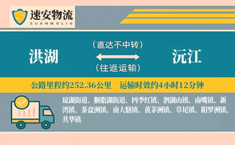 洪湖到沅江货运公司