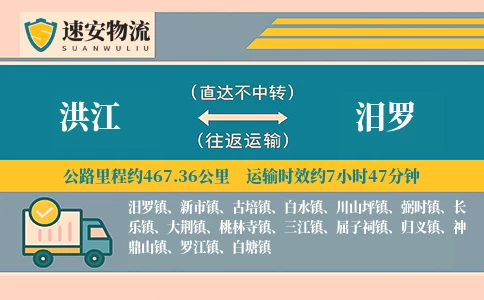 洪江到汨罗货运公司