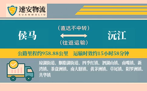 侯马到沅江货运公司