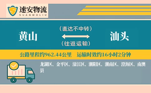 黄山到汕头货运公司