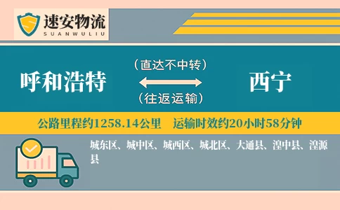 呼和浩特到大通县物流公司