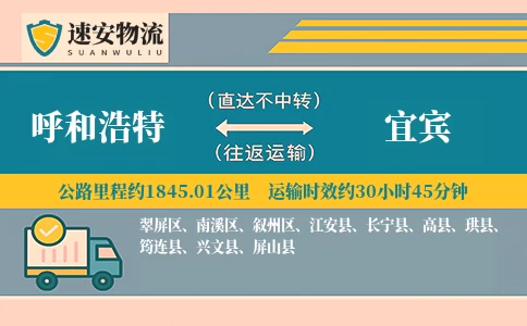 呼和浩特到珙县物流公司