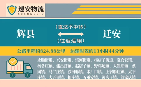 辉县到迁安货运公司
