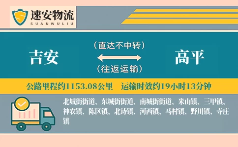 吉安到高平货运公司
