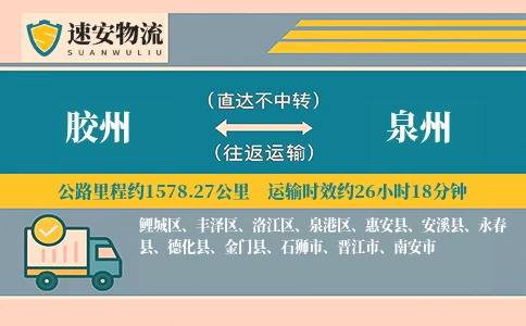 胶州到泉州货运公司